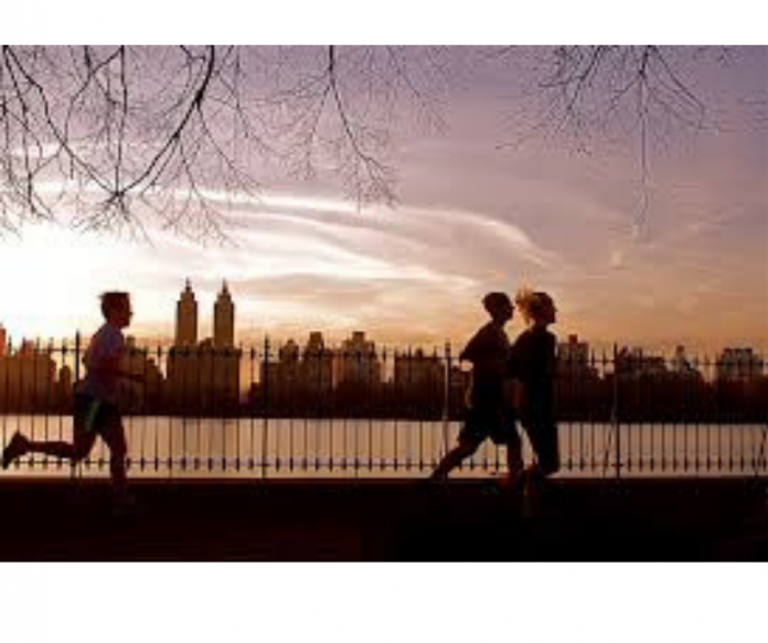 three joggers