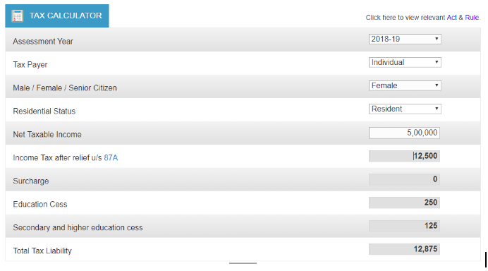 income tax calculator