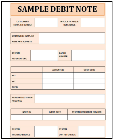 debit note format