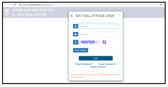 eway bill login