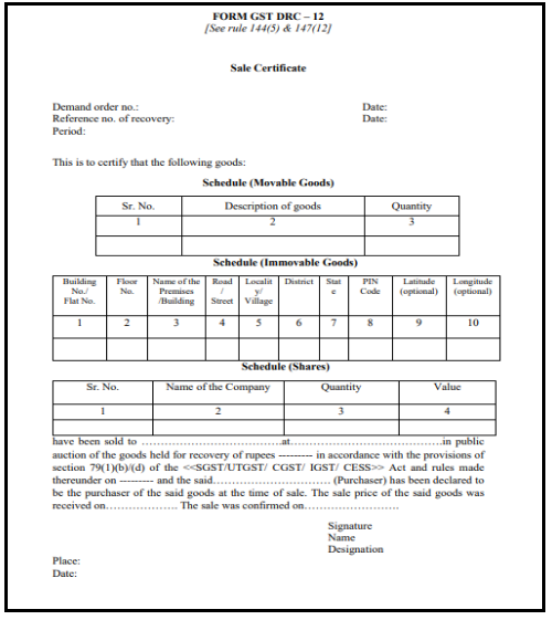 GST DRC 12