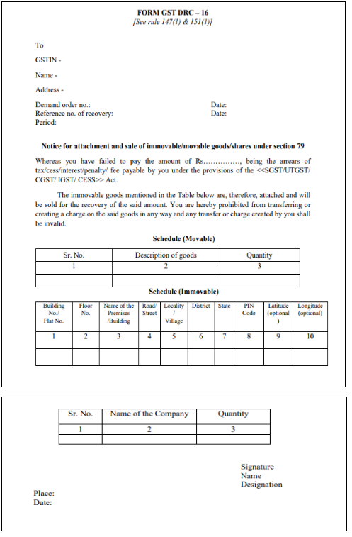 GST DRC 16