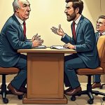 A legal illustration of a courtroom